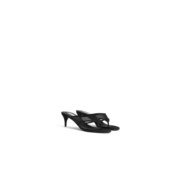 Alaia Thong Mules in Mesh, Black, 55 mm | Mules | Coveti
