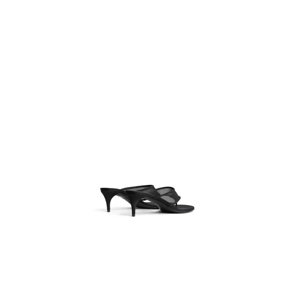 Alaia Thong Mules in Mesh, Black, 55 mm | Mules | Coveti