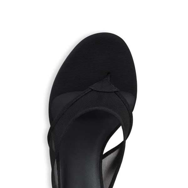 Alaia Thong Mules in Mesh, Black, 55 mm | Mules | Coveti