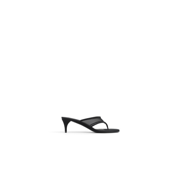 Alaia Thong Mules in Mesh, Black, 55 mm | Mules | Coveti