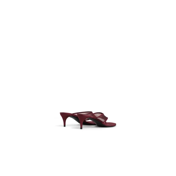 Alaia Thong Mules in Mesh, Bordeaux | Mules | Coveti