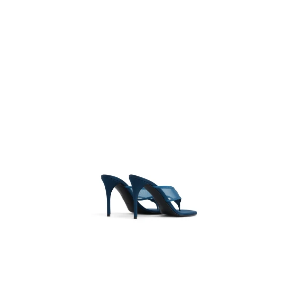 Alaia Thong Mules in Mesh, Faded Blue | Mules | Coveti