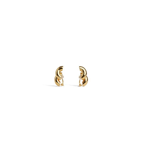 Alaia Torsion Clip Earrings in Gold | Earrings | Coveti