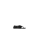 Alaia Vienne Thong Sandals in Velvet Calfskin, Black | Sandals | Coveti