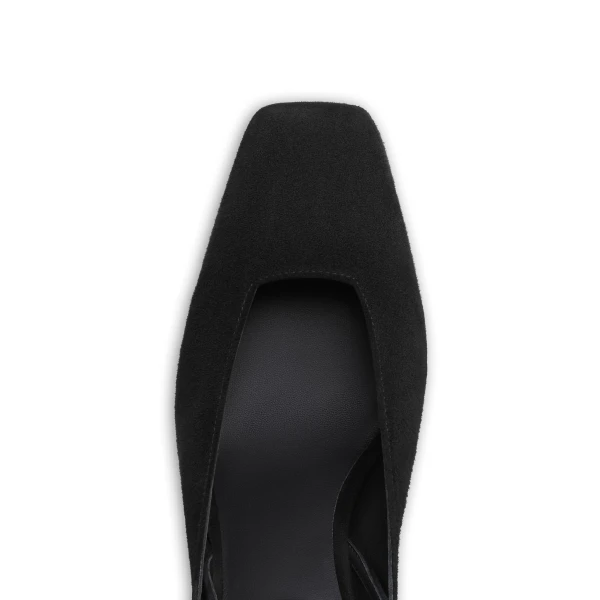 Alaia Wave Pumps in Suede, Black | Heels | Coveti