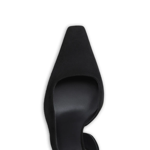 Alaia Wave Slingbacks in Suede, Black | Heels | Coveti