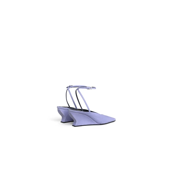 Alaia Wave Wedge Pumps in Suede, Lilac | Heels | Coveti