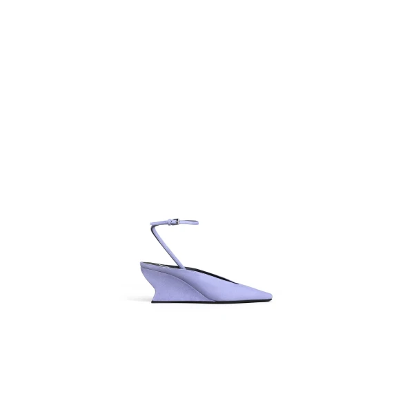 Wave Wedge Pumps in Suede, Lilac