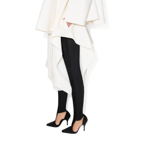 Alaia Wool Scarf Coat in Natural | Wool Coat | Coveti
