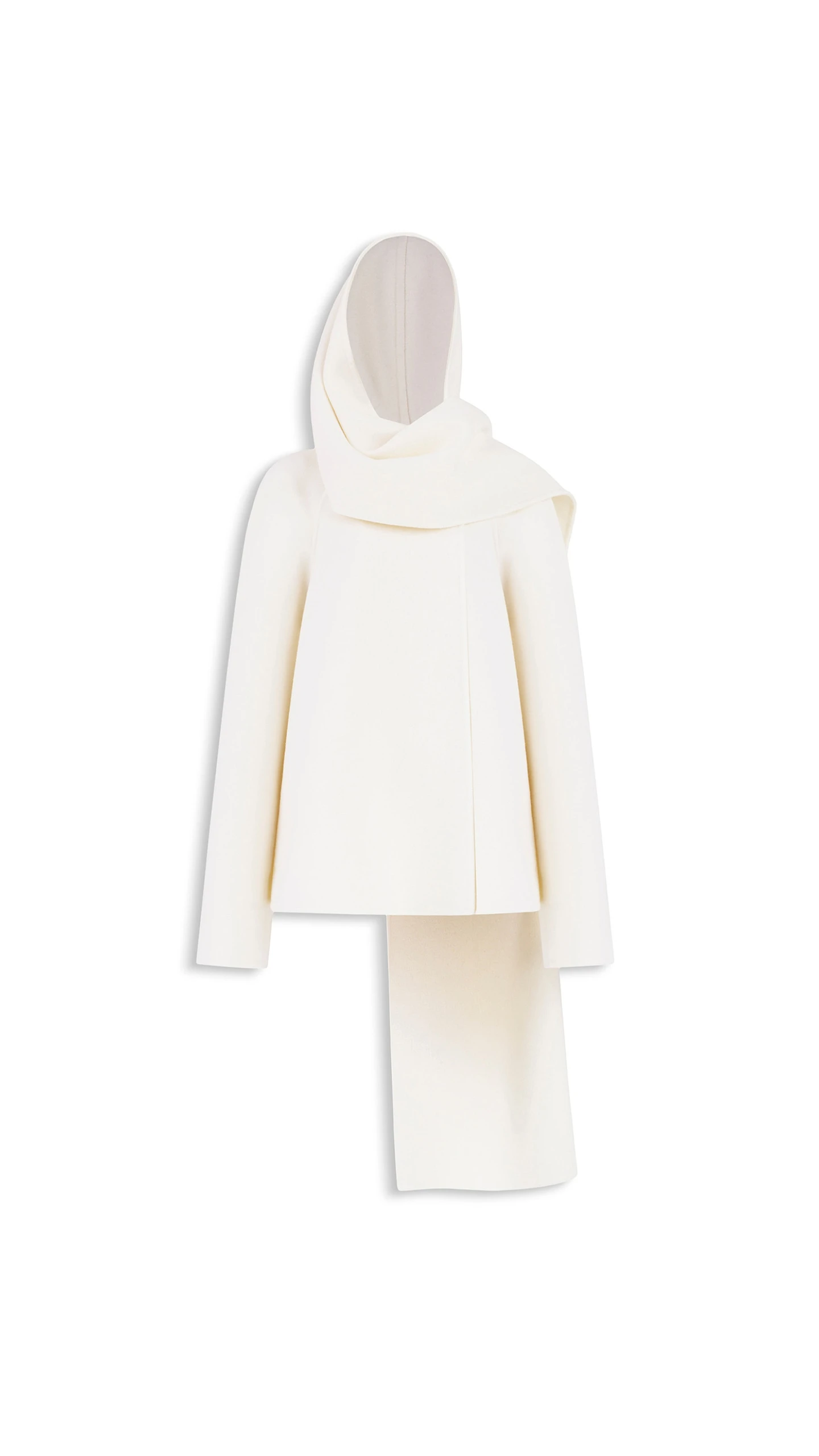 Alaia Wool Scarf Coat in Natural Alaia Wool Scarf Coat in Natural | Wool Coat | Coveti