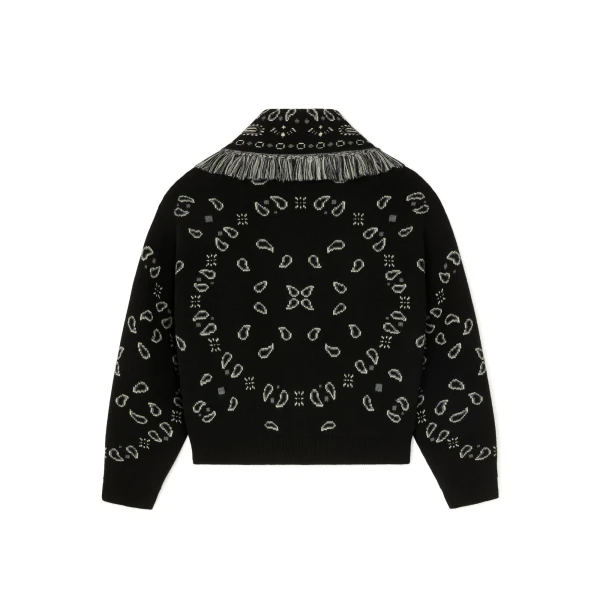 Alanui Bandana Jacquard Cardi-Bomber in Black Multicolour