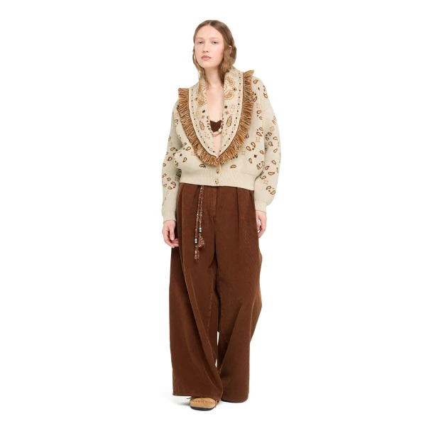 Alanui Bandana Jacquard Cardi-Bomber in Canvas Multicolour