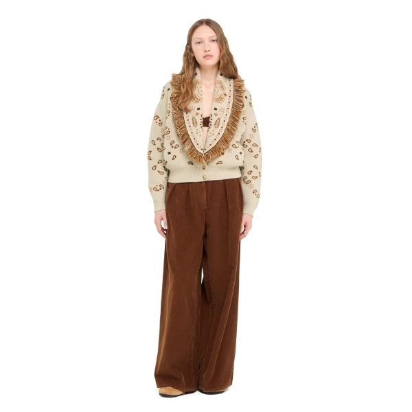 Alanui Bandana Jacquard Cardi-Bomber in Canvas Multicolour