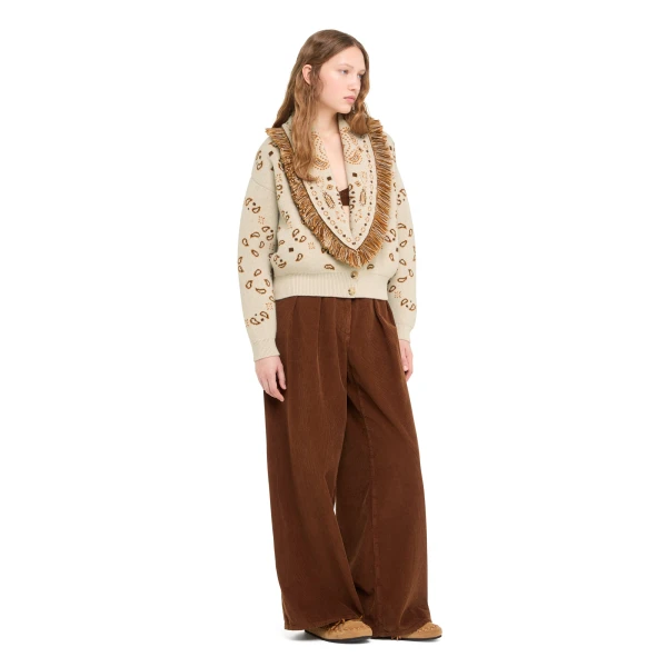 Alanui Bandana Jacquard Cardi-Bomber in Canvas Multicolour
