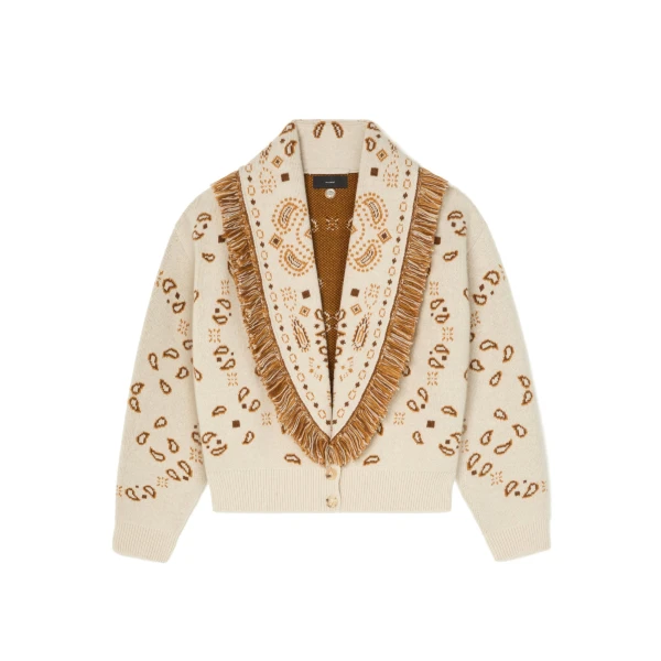 Alanui Bandana Jacquard Cardi-Bomber in Canvas Multicolour | Cardigan | Coveti