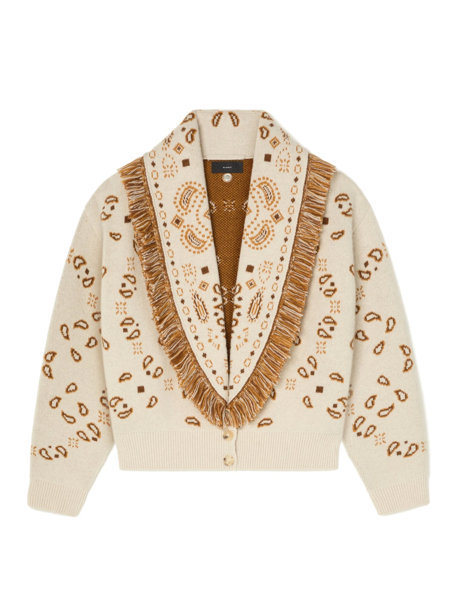 Alanui Bandana Jacquard Cardi-Bomber in Canvas Multicolour Alanui Bandana Jacquard Cardi-Bomber in Canvas Multicolour | Cardigan | Coveti