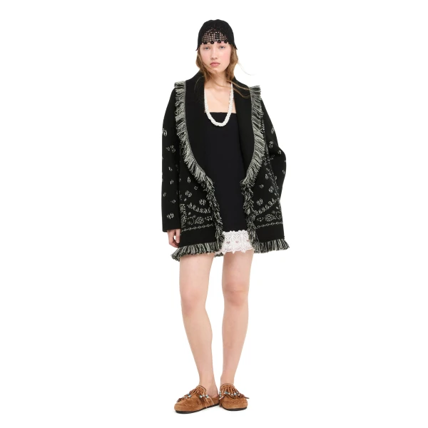 Alanui Bandana Jacquard Cardigan in Black Multicolour