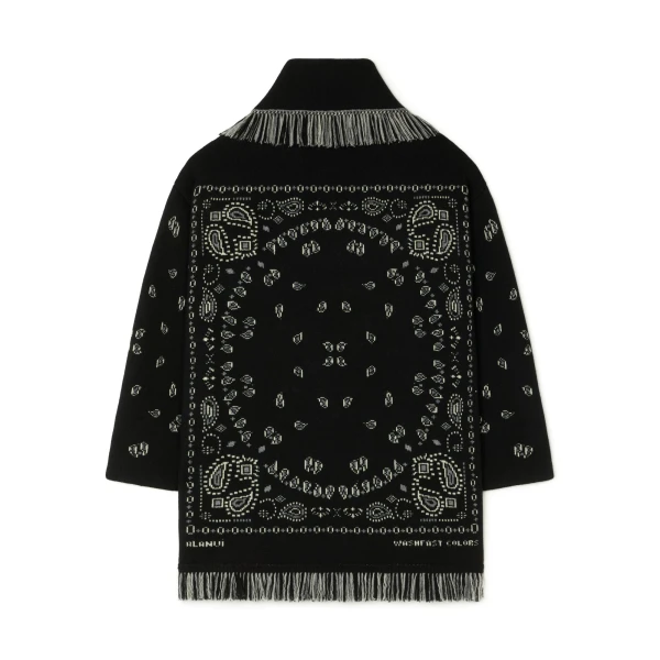 Alanui Bandana Jacquard Cardigan in Black Multicolour