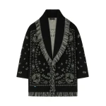 Alanui Bandana Jacquard Cardigan in Black Multicolour | Cardigan | Coveti