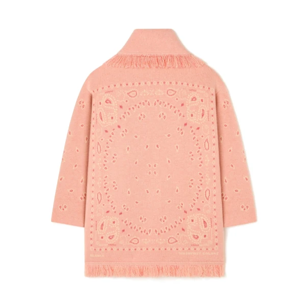 Alanui Bandana Jacquard Cardigan in Calendula and Rosy Spike
