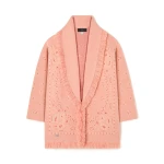 Alanui Bandana Jacquard Cardigan in Calendula and Rosy Spike | Cardigan | Coveti