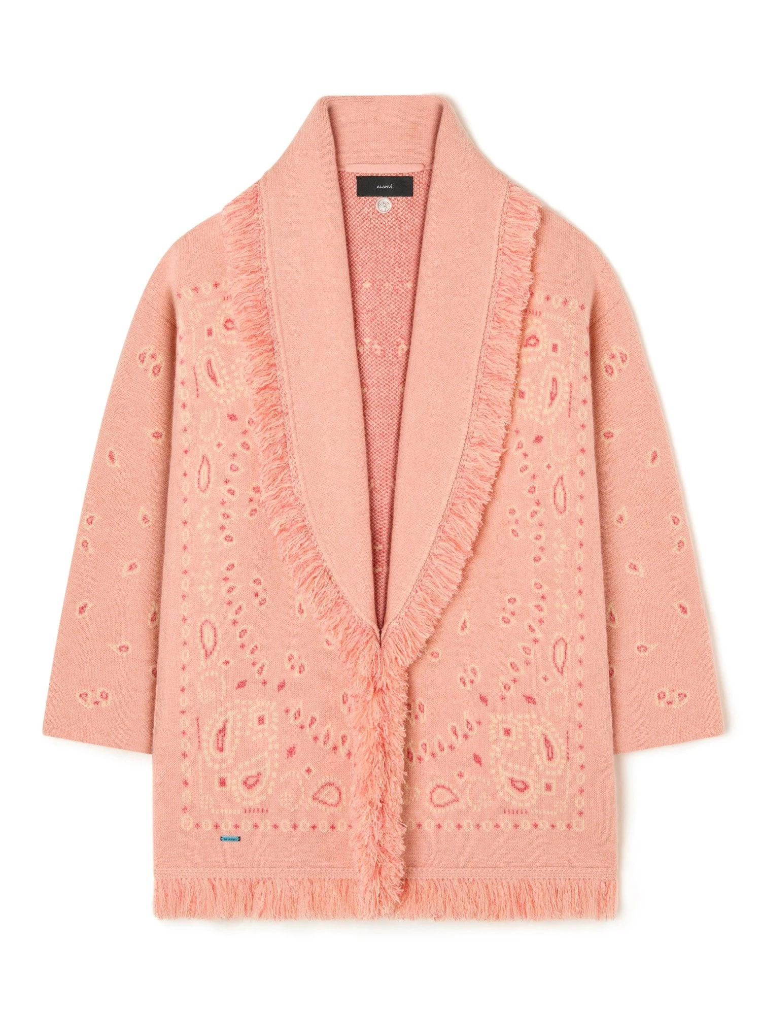 Alanui Bandana Jacquard Cardigan in Calendula and Rosy Spike Alanui Bandana Jacquard Cardigan in Calendula and Rosy Spike | Cardigan | Coveti