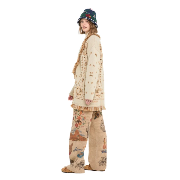Alanui Bandana Jacquard Cardigan in Canvas Multicolour