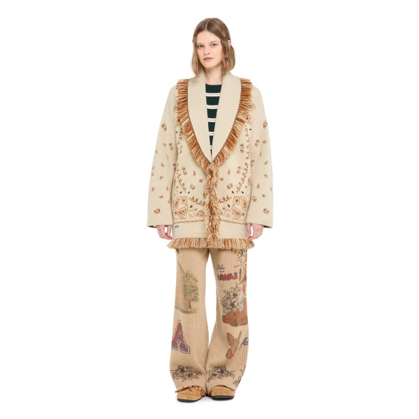 Alanui Bandana Jacquard Cardigan in Canvas Multicolour