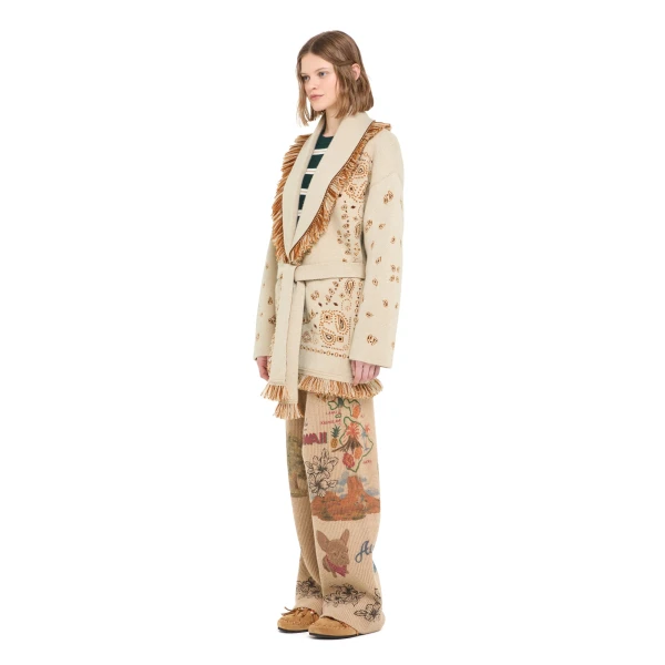 Alanui Bandana Jacquard Cardigan in Canvas Multicolour