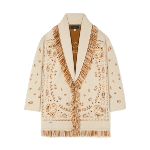 Alanui Bandana Jacquard Cardigan in Canvas Multicolour | Cardigan | Coveti
