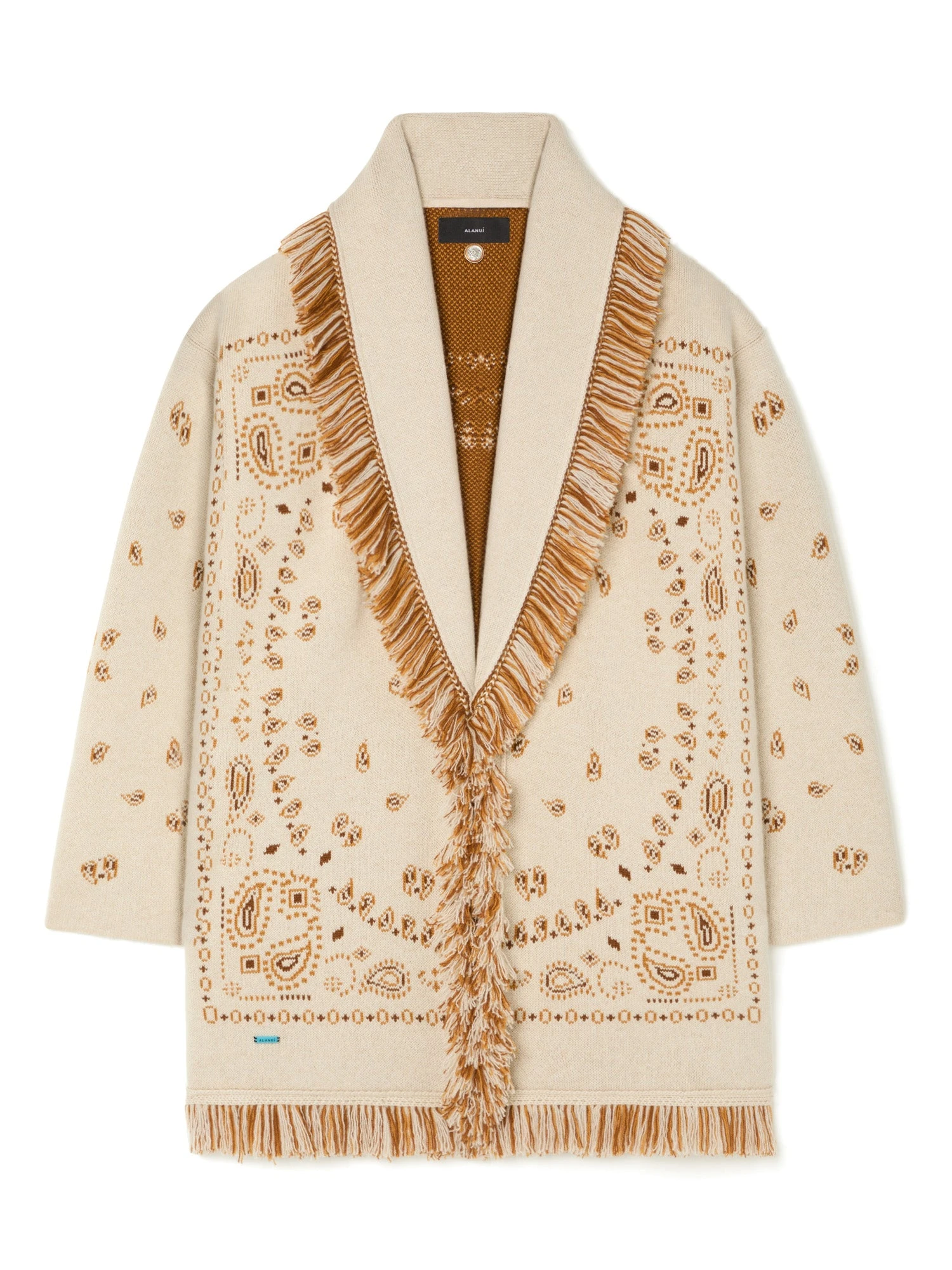 Alanui Bandana Jacquard Cardigan in Canvas Multicolour Alanui Bandana Jacquard Cardigan in Canvas Multicolour | Cardigan | Coveti