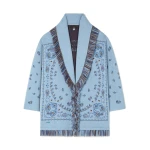 Alanui Bandana Jacquard Cardigan in Onda Multicolour | Cardigan | Coveti