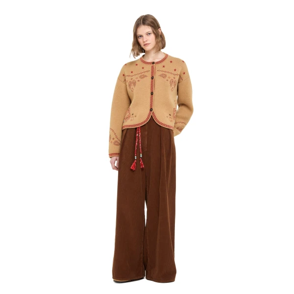Alanui Bandana Jacquard Jacket in Camel Multicolour