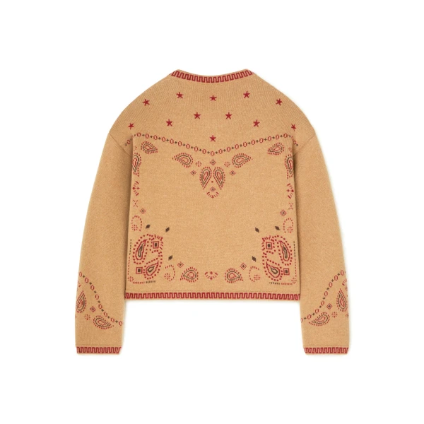 Alanui Bandana Jacquard Jacket in Camel Multicolour