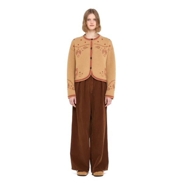 Alanui Bandana Jacquard Jacket in Camel Multicolour