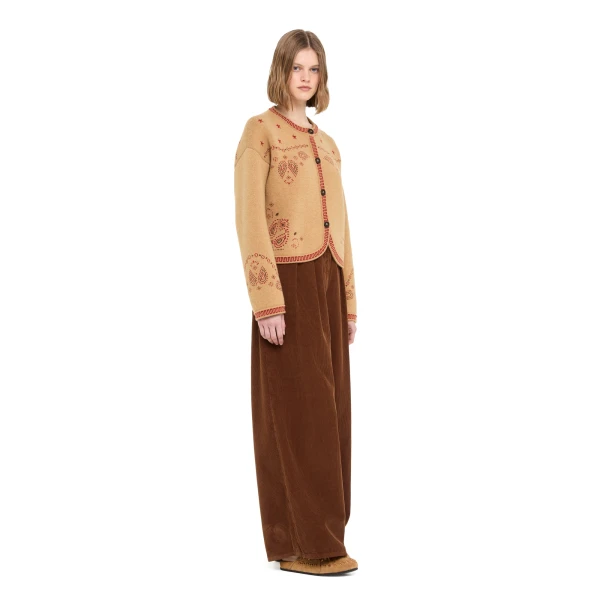 Alanui Bandana Jacquard Jacket in Camel Multicolour