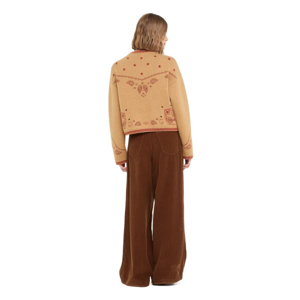 Alanui Bandana Jacquard Jacket in Camel Multicolour