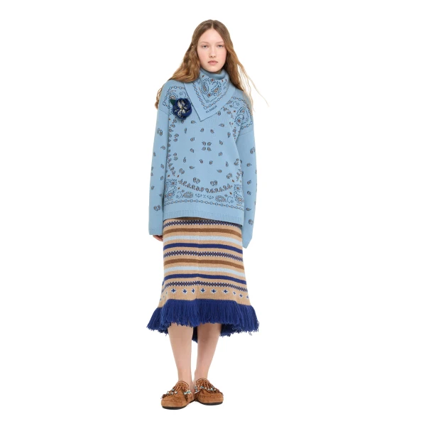 Alanui Bandana Jacquard Sweater in Onda Multicolour