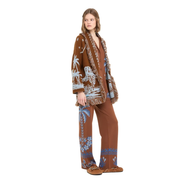 Alanui Canyon Spirit Cardigan in Tabacco and Onda