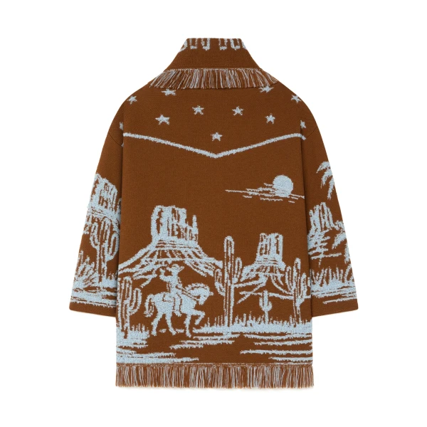 Alanui Canyon Spirit Cardigan in Tabacco and Onda