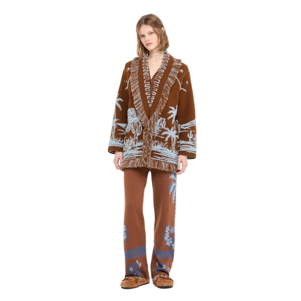 Alanui Canyon Spirit Cardigan in Tabacco and Onda