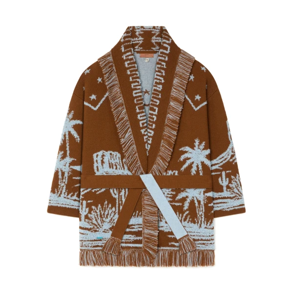 Alanui Canyon Spirit Cardigan in Tabacco and Onda