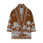 Alanui Canyon Spirit Cardigan in Tabacco and Onda | Cardigan | Coveti