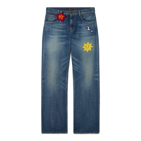 Casa Alanui Regular Denim Pants in Vintage Medium Wash