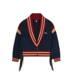 Alanui College Of Aloha Cardi-Bomber in Blue Multicolour | Cardigan | Coveti