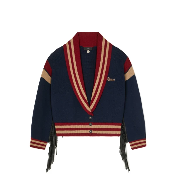 Alanui College Of Aloha Cardi-Bomber in Blue Multicolour | Cardigan | Coveti