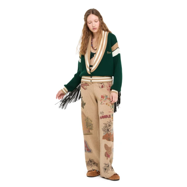 Alanui College Of Aloha Cardi-Bomber in Evergreen Multicolour