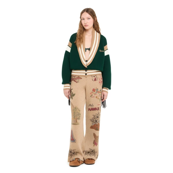 Alanui College Of Aloha Cardi-Bomber in Evergreen Multicolour