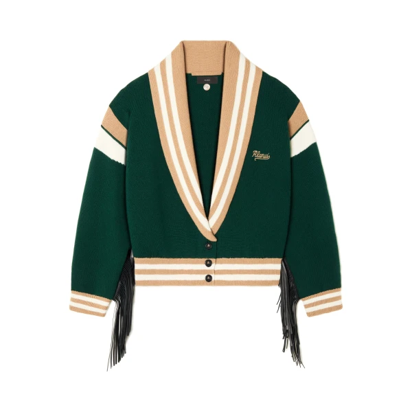 Alanui College Of Aloha Cardi-Bomber in Evergreen Multicolour | Cardigan | Coveti
