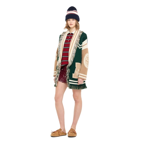 Alanui College Of Aloha Cardigan in Evergreen Multicolour